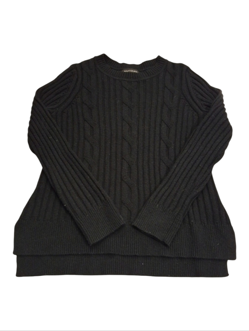 ✨2/$25 Banana Republic Crew Cable knit Black Women's sweater Relaxed Loose